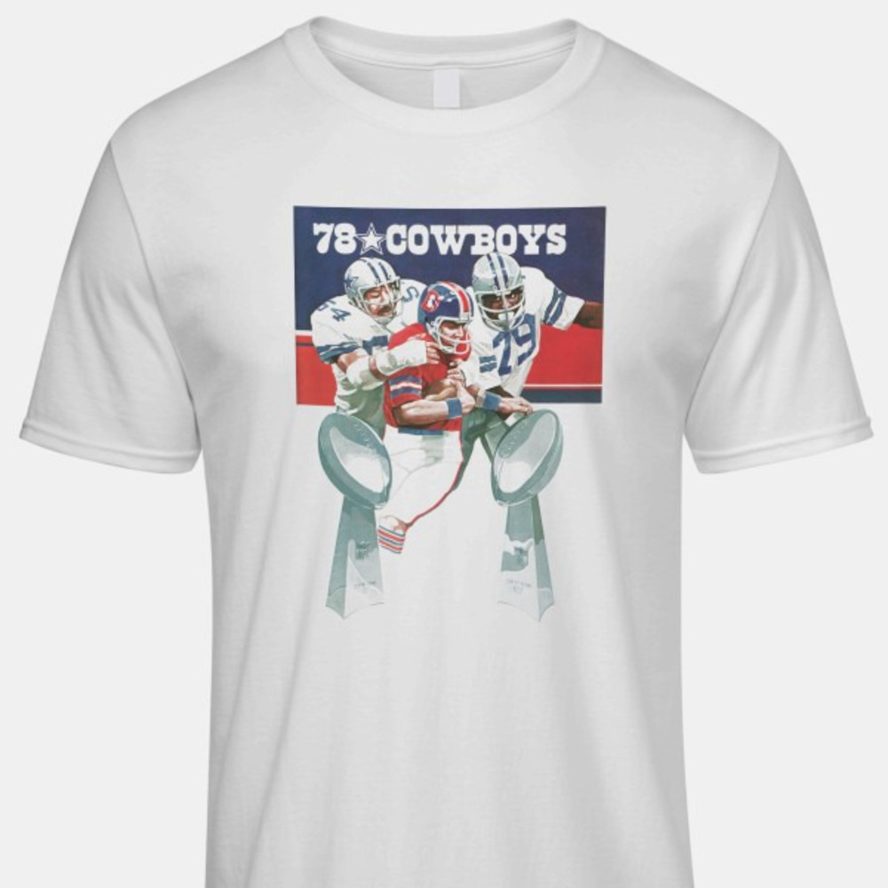 1978 Dallas Cowboys Super Bowl Artwork Iconic Tshirt - Picture 1 of 4